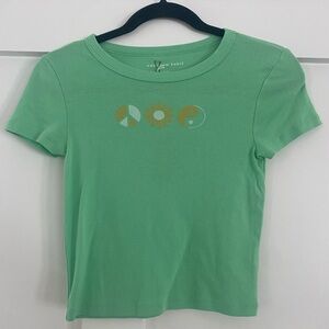 American Eagle Outfitters Cropped Hey Baby Tee Green
